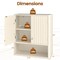 Bathroom Wall Cabinet with Fluted Doors and Gold Handles 2-Door Storage with Adjustable Shelf